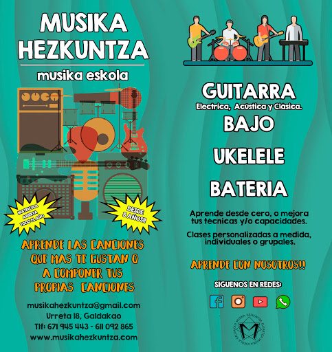 Clases de Guitarra en Galdakao, Escuela de Musica en Galdakao,Bizkaia
