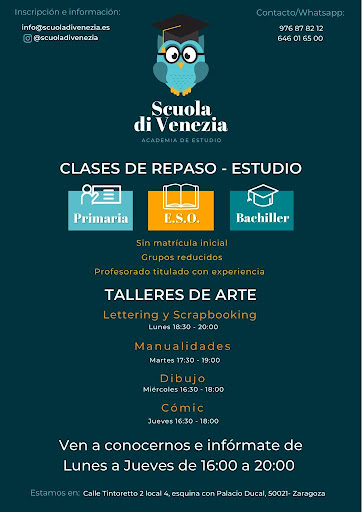 SCUOLA DI VENEZIA Academia de Estudio, Centro de estudio en Zaragoza,Zaragoza